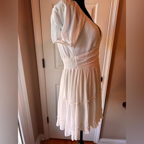 Altar'd State White Bohemian style Mini Dress with Button Detail - Picture 4 of 7